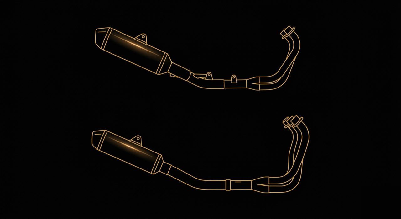 Akrapovič Slip-On vs Racing Line full system: the difference is whether the headers are replaced